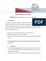 PROTOCOLO PROYECTO DE GRADO MODALIDAD Plan de Mejoramiento Escolar y de Gestion Del Cambio PDF