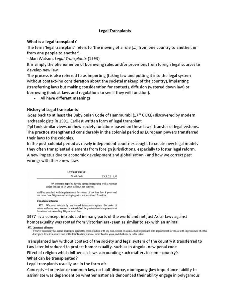 Lecture 6 - Legal Transplants | PDF | Karl Marx | Political Science