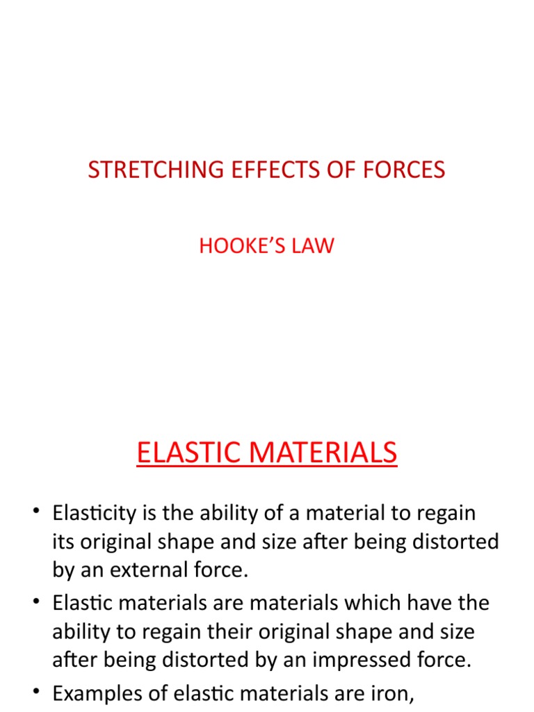 Elastic Materials and Hooke's Law Examples | PDF | Elasticity (Physics ...