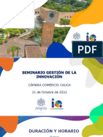 Bienvenida Seminario Gestión Estratégica de La Innovación PDF