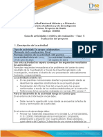 Guía de Actividades y Rúbrica de Evaluación - Fase 5 - Evaluación Del Proyecto