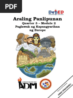 Araling Panlipunan: Quarter 3 - Module 2 Paglawak NG Kapangyarihan NG Europe