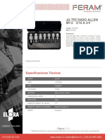 JG 7Pz Dado Allen M1/2 3/16 A 3/4 : Especificaciones Técnicas