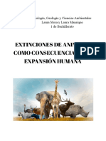 Extinciones de Animales Como Consecuencia de La Expansión Humana PDF