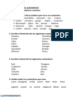 Sustantivos Genero y Número 5ºep