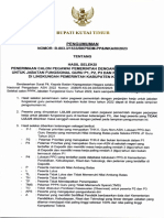 Hasil Seleksi Penerimaan Calon PPPK JF Guru P1, P2, P3 Dan P4 Kutim Tahun 2022 PDF