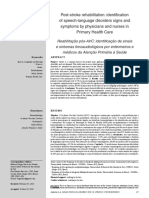 Post-Stroke Rehabilitation: Identification of Speech-Language Disorders Signs and Symptoms by Physicians and Nurses in Primary Health Care