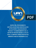 DISEÑO DEL PROCEDIMIENTO METODOLÓGICO PARA IDENTIFICACIÓN DE PELIGROS Y VALORACIÓN DE RIESGOS Y DILIGENCIAMIENTO DE LA MATRIZ DE RIESGOS SEGÚN LA GTC-45 PARA LA EMPRESA OBRAS PROYECTOS AMBIENTE ROBLES INGENIERÍA .pdf