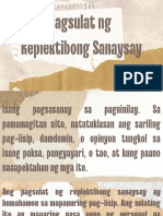 Pagsulat NG Replektibong Sanaysay PDF
