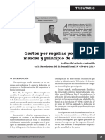 Gastos Por Regalías Por El Uso de Marcas y Principio de Causalidad