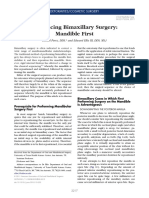 Sequencing Bimaxillary Surgery- Mandible First