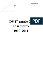 0 - DS 1ère Année GI - 1er Semestre - 2010-2011