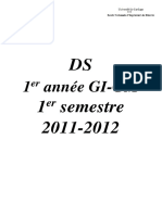 0 - DS 1ère Année GI - 1er Semestre - 2011-2012