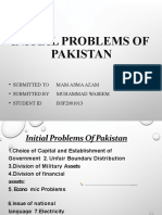 Initial Problems Faced by Pakistan at Establishment