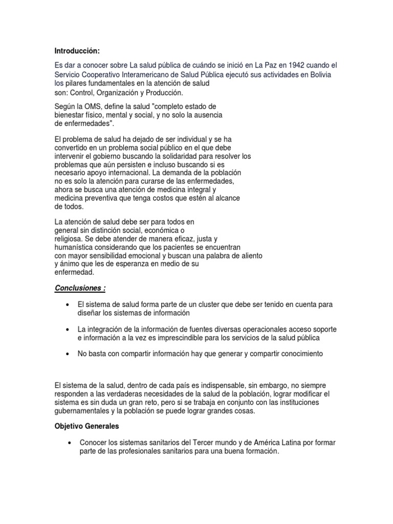 Salud Pública 1 Pdf Pdf Hospital Bolivia