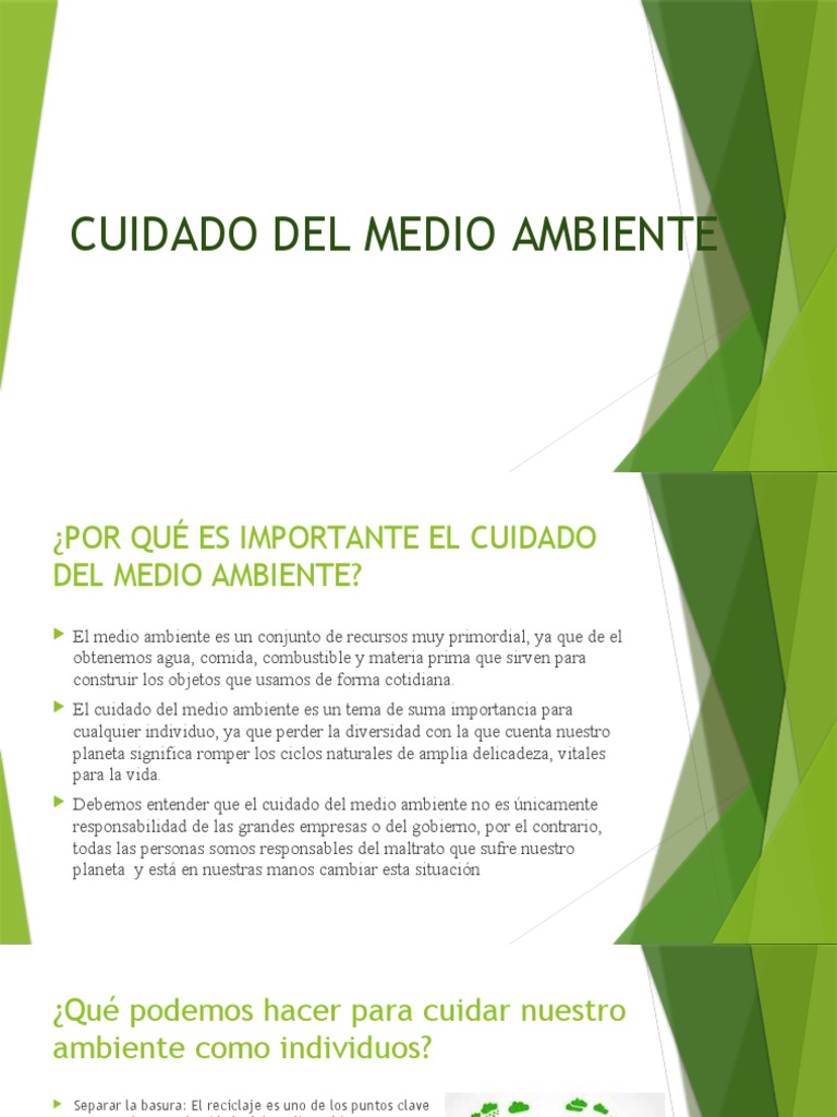 Acciones para Cuidar el Medio Ambiente | PDF | Entorno natural | Residuos
