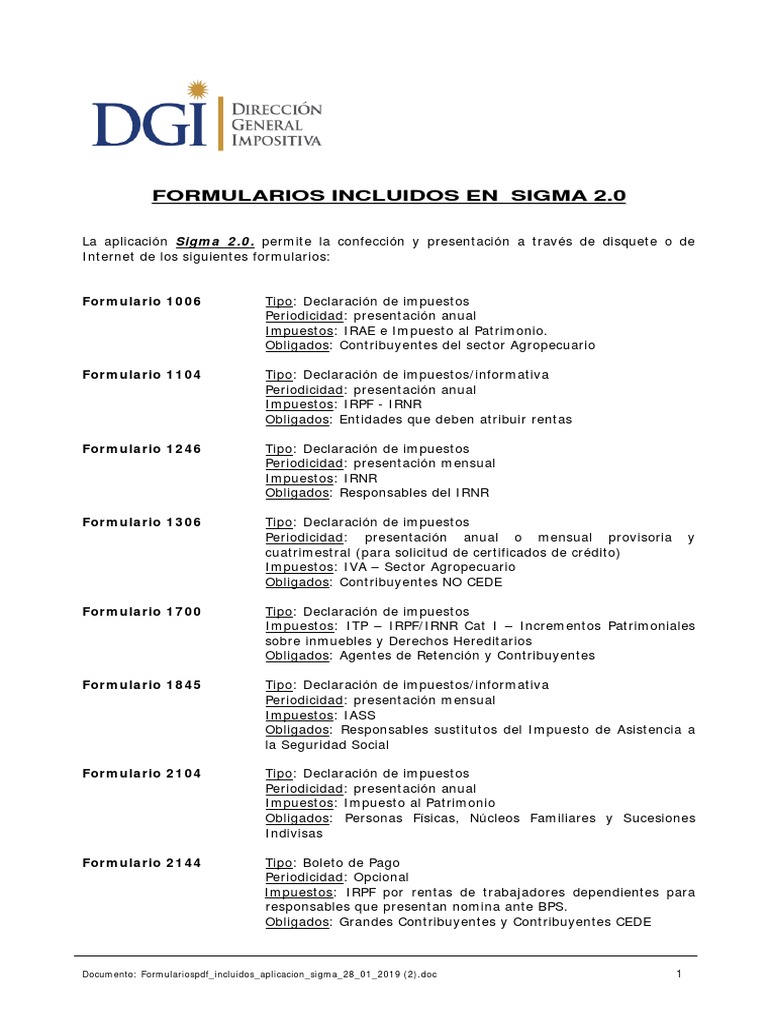 Formularios en aplicaci n sigma instructivo pdf pdf impuestos