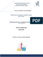 Determinación de La Constante de Equilibrio