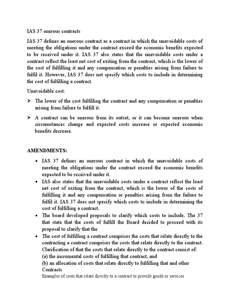 Ias 37 onerous contracts pdf international financial reporting
