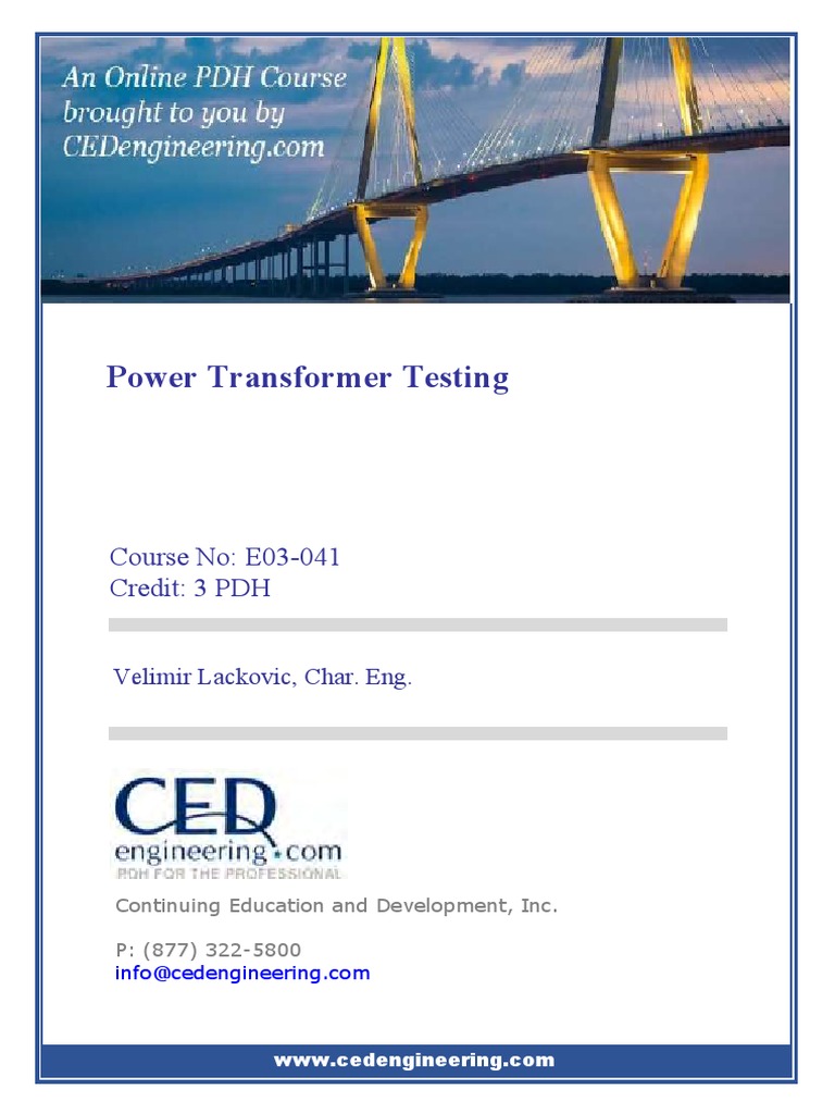 Power Transformer Testing Methods | PDF | Transformer | Capacitor