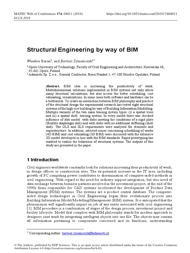 Structural Engineering by Way of BIM PDF | PDF | Building Information ...