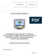 Licitación pública para adquisición de leña seca trozada para postas de salud rurales y DSM Lonquimay