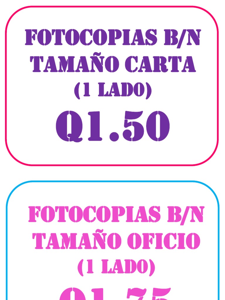 Letrero Papel Fotografico y Fotos PDF | PDF