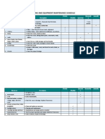 BUILDING AND EQUIPMENT MAINTENANCE Logbook Schedule