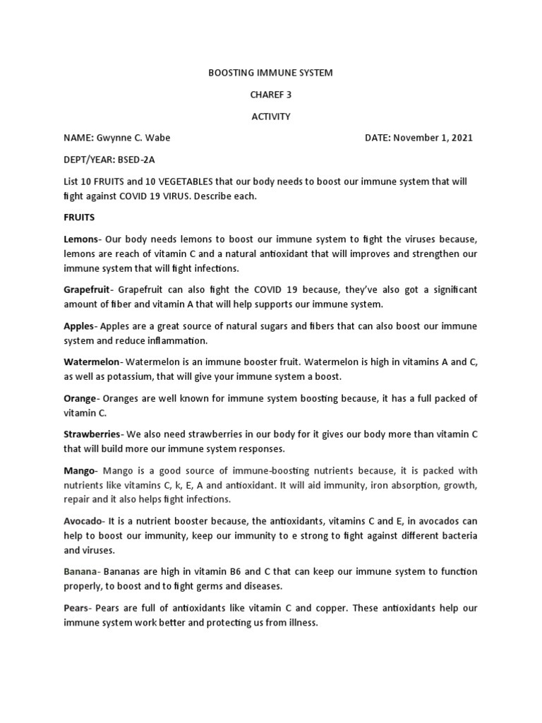 Boosting Immune System PDF Vitamin C Immune System