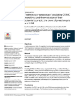 First Trimester Screening of Circulating C19Mc Micrornas and The Evaluation of Their Potential To Predict The Onset of Preeclampsia and Iugr