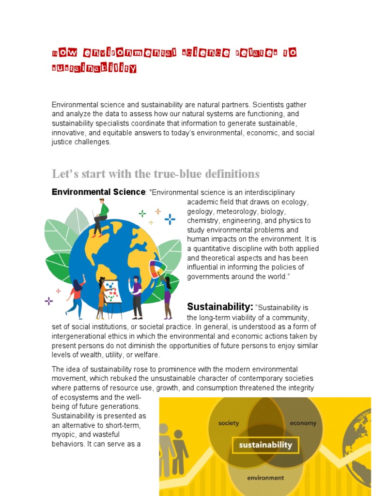 How Environmental Science Relates To Sustainable Development Pdf