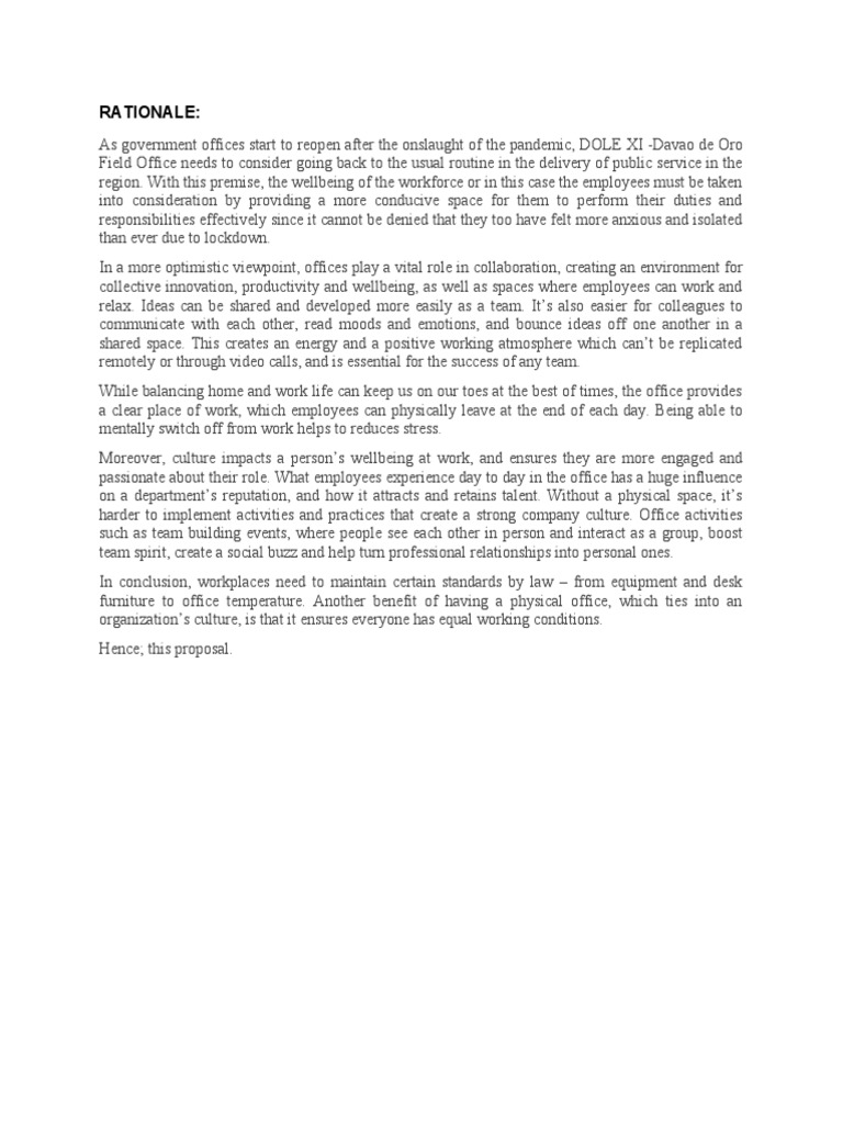 RATIONALE OFFICE AND WORK IMPROVEMENT | PDF