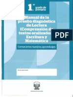 Manual de La Prueba Diagnóstica Delectura y Matemática 1er Grado Primaria
