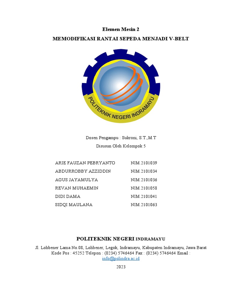 Elemen Mesin 2 Kelompok 5 Fiks Pdf