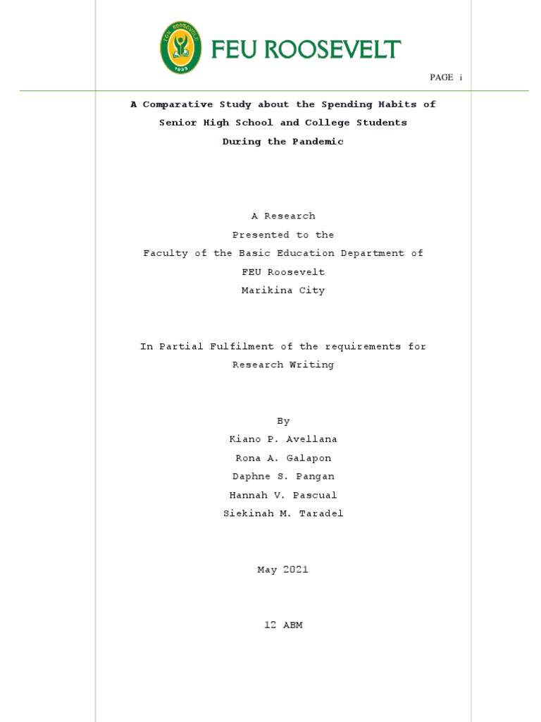Comparative Study of Student Spending Habits | PDF | Survey Methodology ...