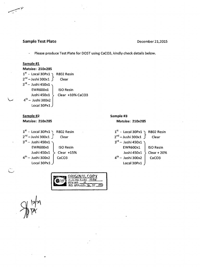 DOST Sample Test Plate PDF