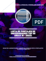 YPB18 - Lista de Puntajes Universidades TOP30 - Beca 18 2023 PDF