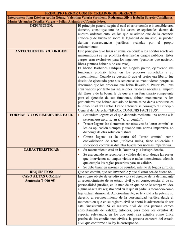 Error Común y Derecho: Principios Clave | PDF | Freedman | Justicia