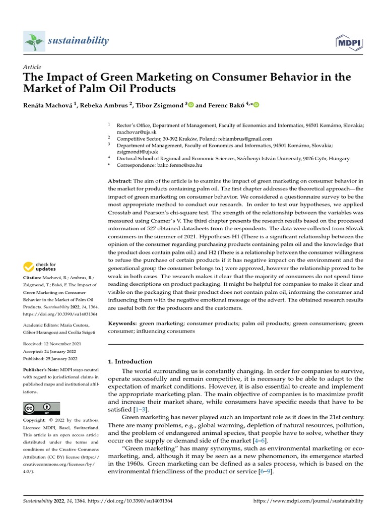 The Impact of Green Marketing On Consumer Behavior in The Market of ...