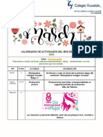 Calendario de Marzo Secundaria CY