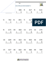 3 Digits by 1 Digit Multiplication 5 PDF