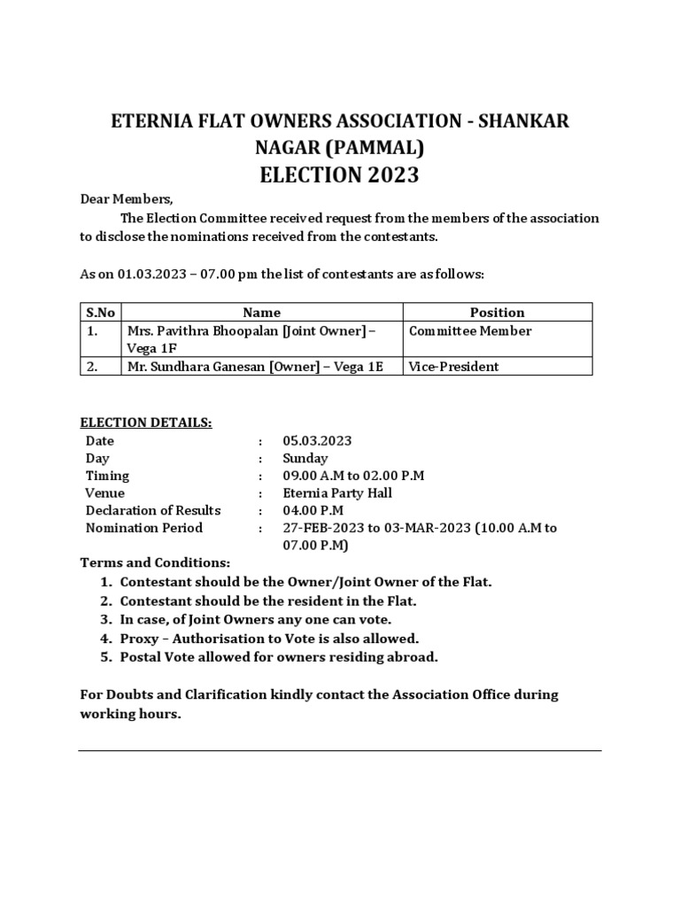 ETERNIA FLAT OWNERS ASSOCIATION Circular1 PDF PDF