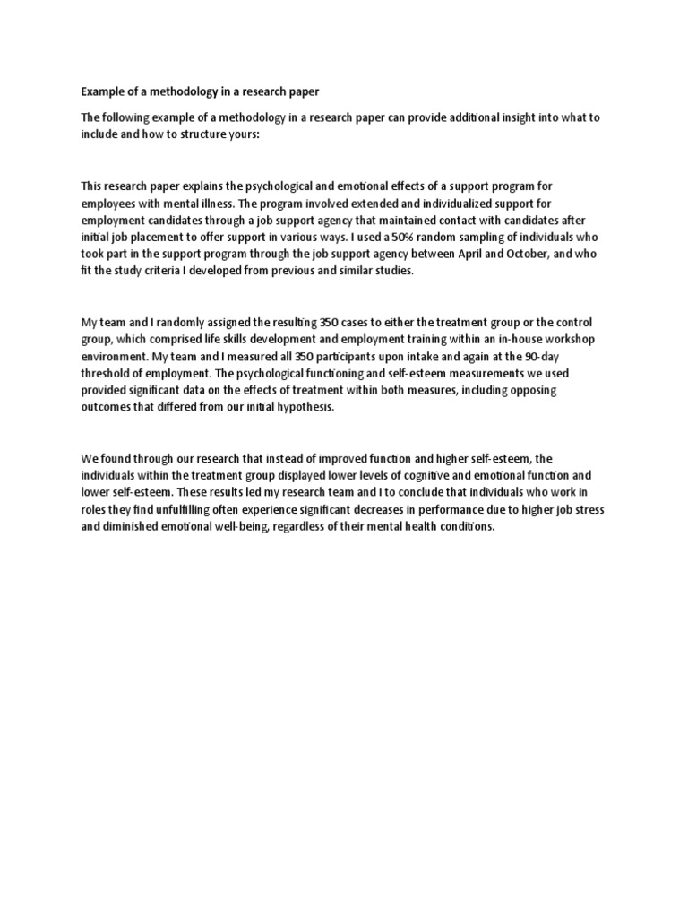 Example of A Methodology in A Research Paper | PDF