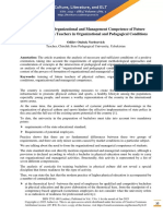 Development of Organizational and Management Competence of Future Physical Education Teachers in Organizational and Pedagogical Conditions