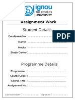 Ignou Assignment Front Page