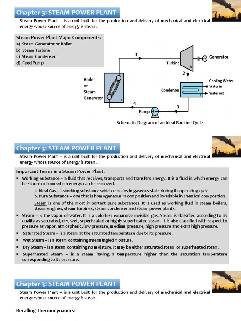 Chapter 3. Steam Power Plant Cycle PDF PDF Steam Steam Engine