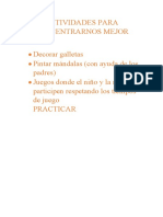 Actividades para Concentrarnos Mejor