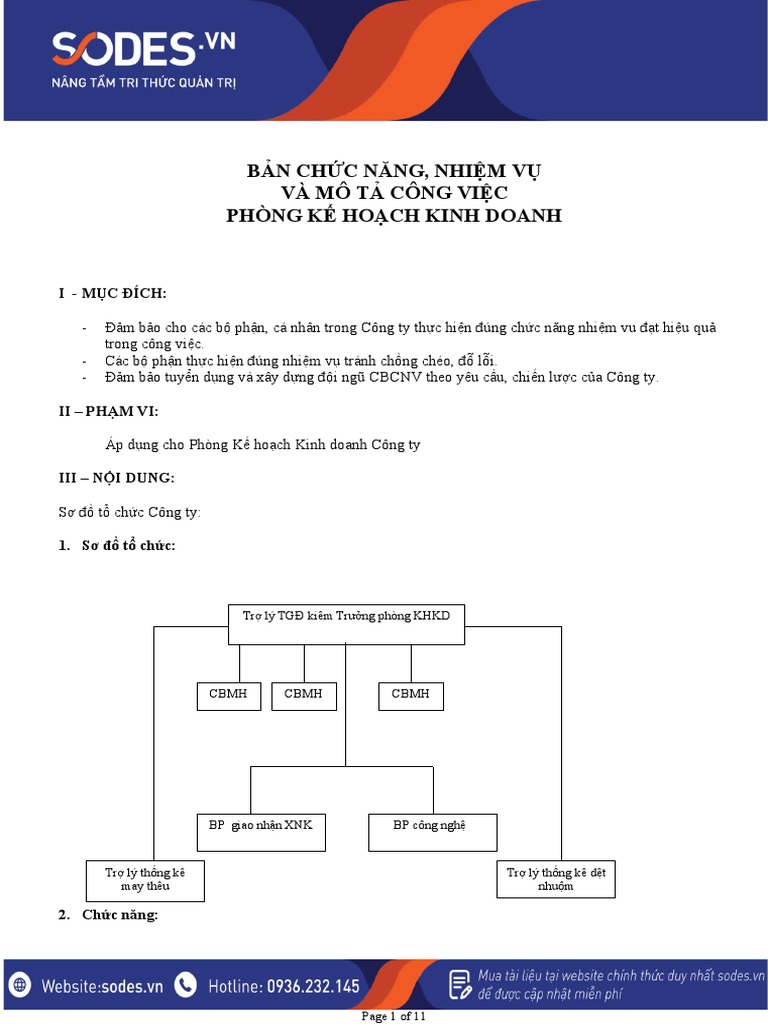 15 Chuc Nang Nhiem Vu Phong Ke Hoach Pdf