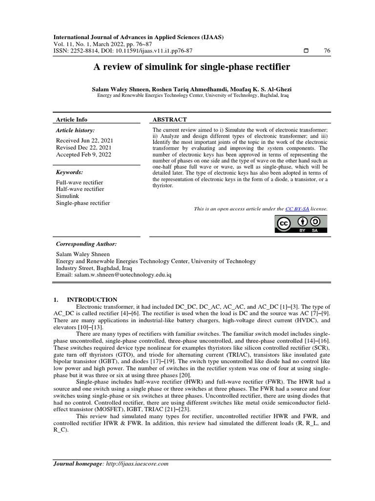 Simulink Review of Single-Phase Rectifiers | PDF | Rectifier | Power ...