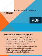 Language and Status Plannin